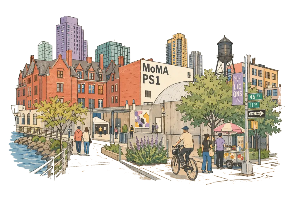 Editorial illustration of Long Island City, New York