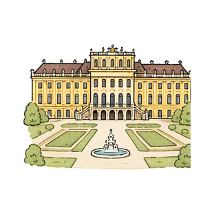 Hand-drawn illustration of Schloss Schönbrunn