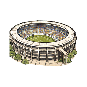 Hand-drawn illustration of Estádio do Maracanã
