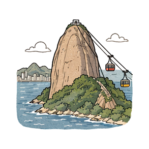 Hand-drawn illustration of Pão de Açúcar
