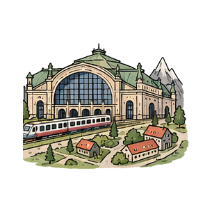 Hand-drawn illustration of Miniatur Wunderland