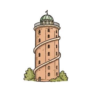 Hand-drawn illustration of Rundetaarn