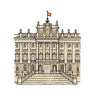 Hand-drawn illustration of Palacio Real de Madrid