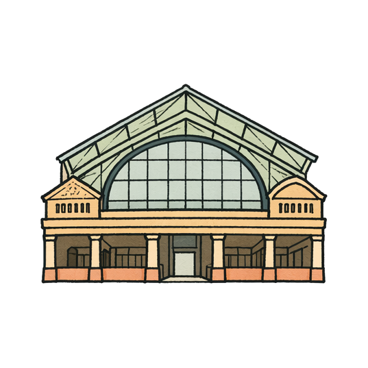 Hand-drawn illustration of Covent Garden Market