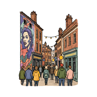 Hand-drawn illustration of Northern Quarter