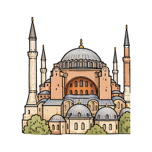 Hand-drawn illustration of آيا صوفيا