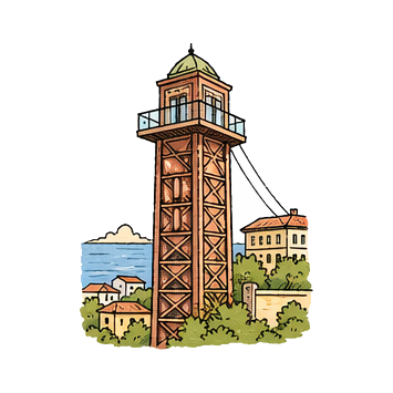 Hand-drawn illustration of Asansör