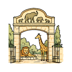 Hand-drawn illustration of İzmir Yaban Hayatı Parkı